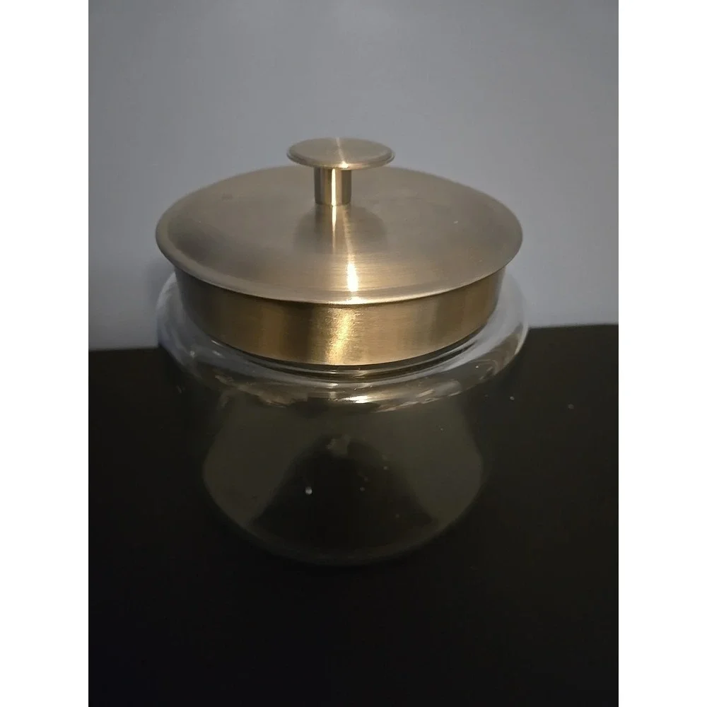 Anchor Hocking Montana Clear Glass Apothecary Jar Canister w/Stainless Steel Lid